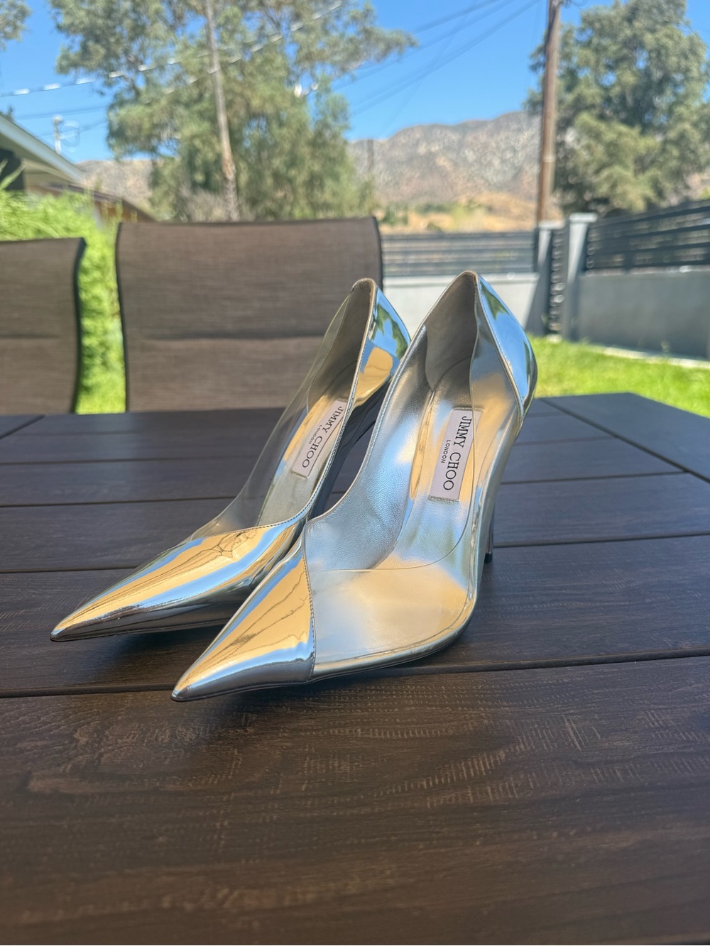 Jimmy Choo Silver Metallic Pointed Toe Pumps Heels Size 41